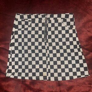 Checkered Zip Up mini skirt